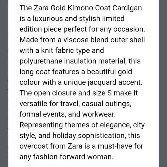 Zara Limited Edition Jaquard Knit Duster Coat Size Small Gold/ Grey,Blue - Picture 13 of 14